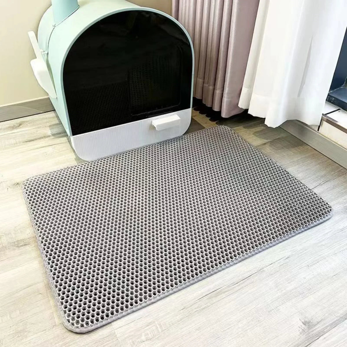 Extra Large Cat Litter Mat Heavy Duty Waterproof 2 Layer Non Slip Washable Pet Floor Protector Litter Box Sand Stopper - ima…