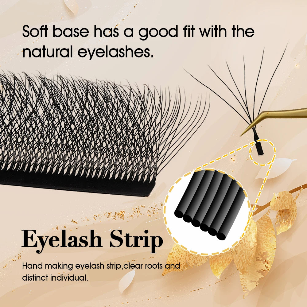 MASSCAKU 3D 4D 5D 6D 7D 8D 10D W Shaped Eyelash Natural Soft Lightweight Individual W Style Premade Fans Eyelashes Extension…