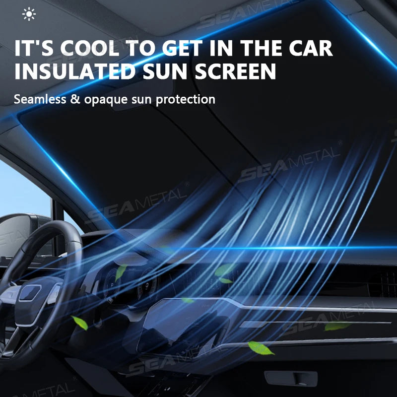 SEAMETAL Car Windshield Sun Shade Cover Foldable Front Window Sun Visor Blocks UV Refletive Car Parasol Sunshade Protector C…