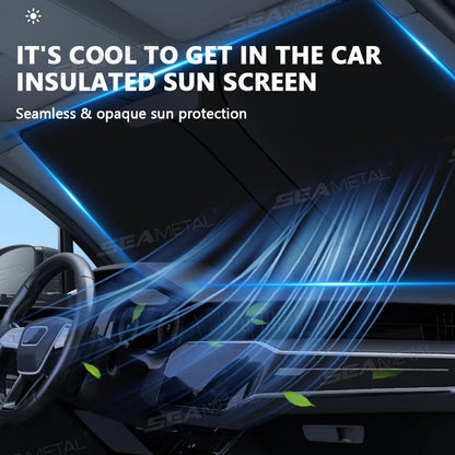 SEAMETAL Car Windshield Sun Shade Cover Foldable Front Window Sun Visor Blocks UV Refletive Car Parasol Sunshade Protector C…