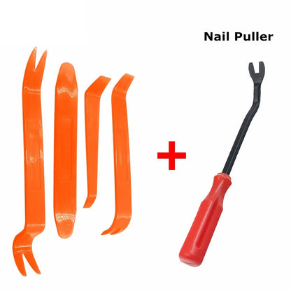 4pcs/Set Portable Car Panel Removal Tool Kit Nail Puller Radio Audio Door Pry Repair Clip Trim Dash Removal Installer Hand T…