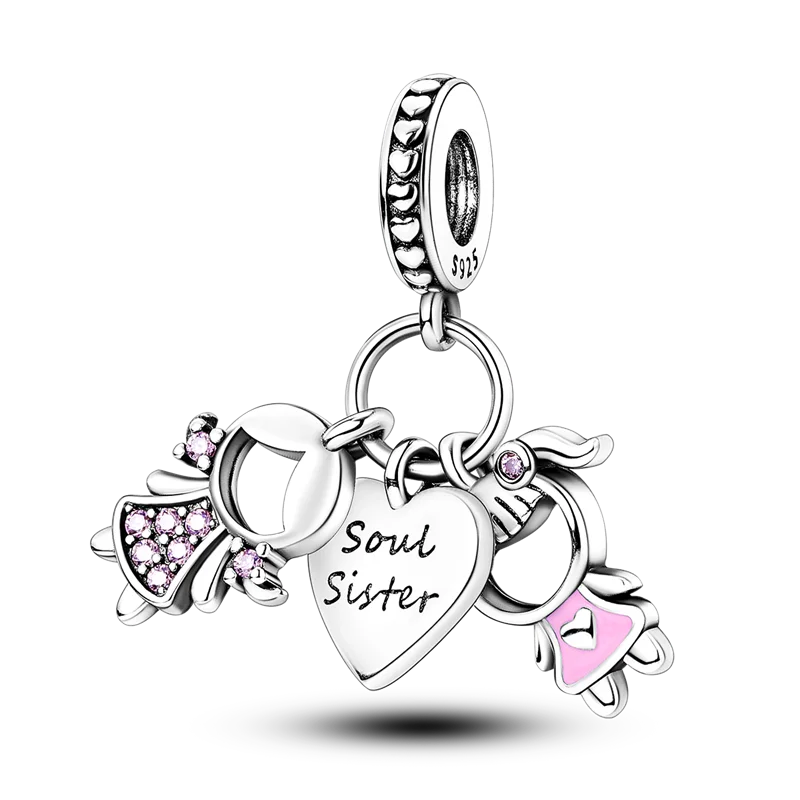 2026 Hot Sale Charms Bead 925 Sterling Silver Pink Butterfly Luminous Firefly Dangle Fit Bangle Bracelet Necklace DIY Jewelr…