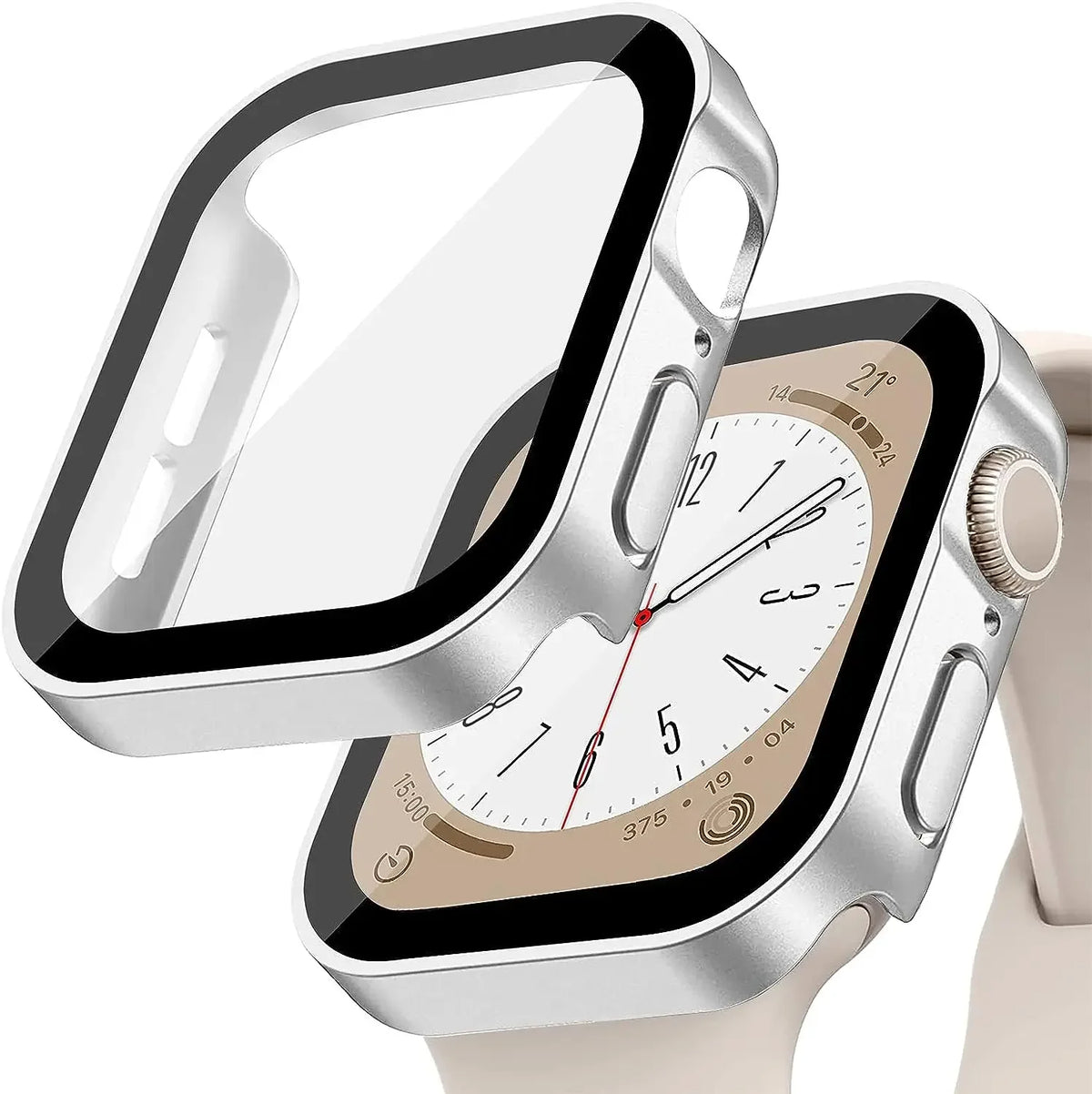 Tempered Glass+Cover For Apple Watch 11 10 9 8 7 46mm 42mm PC Bumper Screen Protector Case iWatch Series 7 6 5 4 SE3 44 40 4…