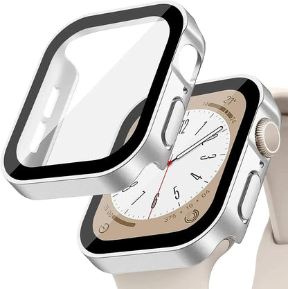 Tempered Glass+Cover For Apple Watch 11 10 9 8 7 46mm 42mm PC Bumper Screen Protector Case iWatch Series 7 6 5 4 SE3 44 40 4…