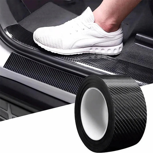 3D Nano Carbon Fiber Car Bumper Door Guard Protection Film 3m Car Door Sill Protector Sticker Black Waterproof Anti Scratch…