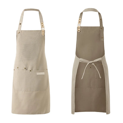 1 Piece Chef Apron Unisex Waterproof Canvas Durable for Restaurant Hotel Baking Beauty Salon Nail Art Kitchen Cooking - imag…