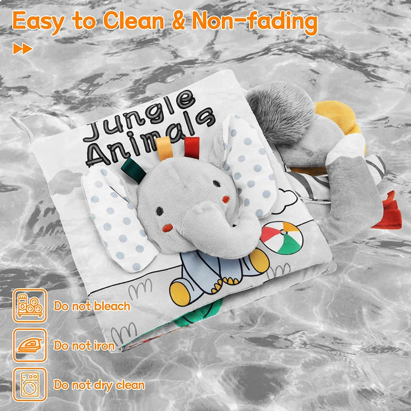 Soft Baby Books 3D Touch Feel High Contrast Cloth Book Sensory Early Learning Stroller Toys for Infant Toddler Gifts 0-12 Mo…