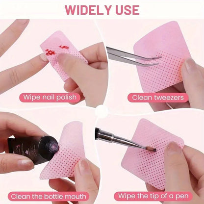 20/600pcs Lint-Free Nail Wipes Gel Cleansing Tissues Aluminum-Free Nail Polish Remover Pads for NaiArt Beauty Cleaning Care…