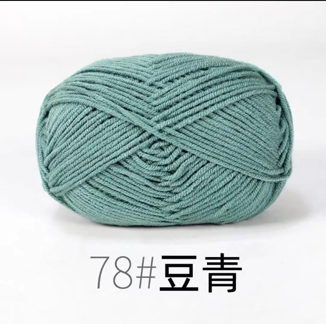 40-50g/Set 4ply Milk Cotton(80%) Knitting Yarn Needlework Dyed Lanas For Crochet Craft Sweater Hat Dolls At Low Price - imag…