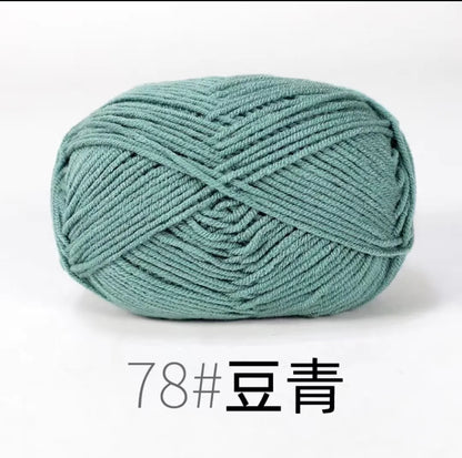 40-50g/Set 4ply Milk Cotton(80%) Knitting Yarn Needlework Dyed Lanas For Crochet Craft Sweater Hat Dolls At Low Price - imag…
