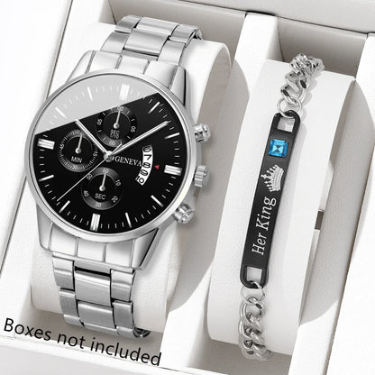 Fashion Men Stainless Steel Watch Luxury Calendar Quartz Wrist Watch Mens Business Watches for Man Clock Montre Homme - imag…