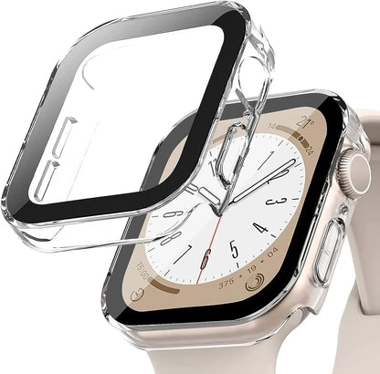Tempered Glass+Cover For Apple Watch 11 10 9 8 7 46mm 42mm PC Bumper Screen Protector Case iWatch Series 7 6 5 4 SE3 44 40 4…