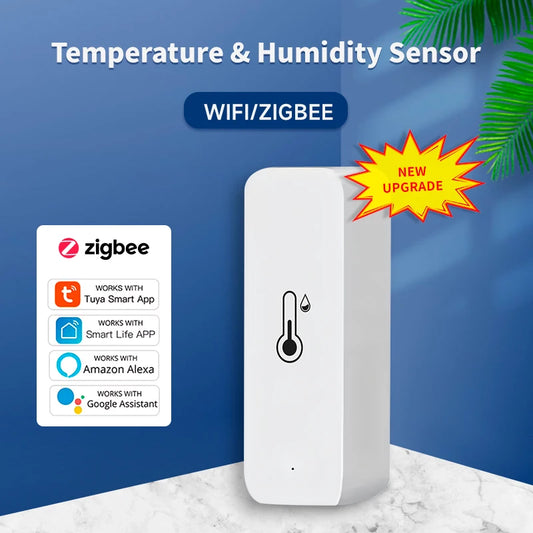 Tuya Wifi/Zigbee Temperature And Humidity Sensor Indoor Thermometer Smart Life Control For Home Work With Alexa Google Assis…