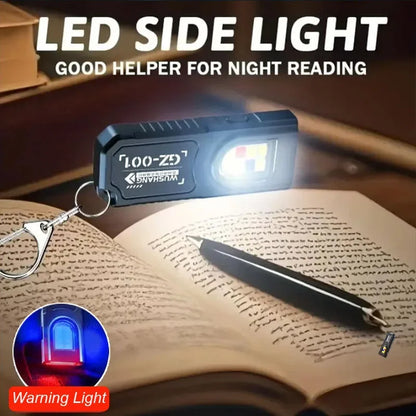 Powerful Mini COB LED Keychain Flashlight USB C Rechargeable Hanging Work Light Waterproof Keyring Camping Walking Pocket La…