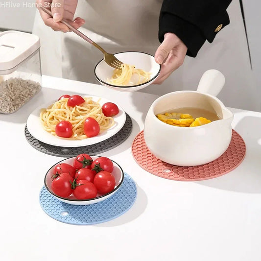 Table mat tool multifunctional kitchen silicone tableware mat, round anti slip coffee cup coaster, pot holder - image 2