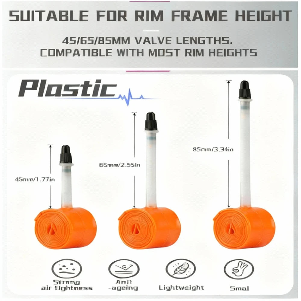 BKPTX 1Pcs/2Pcs 28g orange Bike TPU Inner Tube 700X18 25 28 32 Road Bicycle TPU Material Tire 65mm Length French Valve - ima…