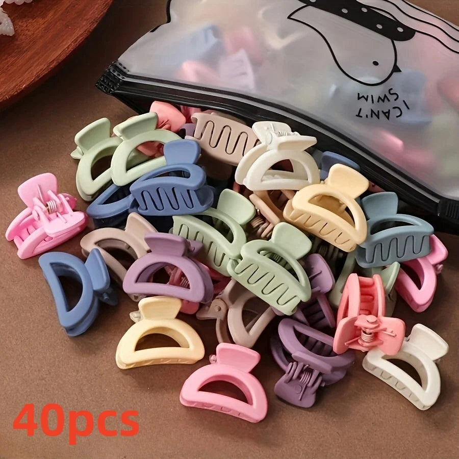 20 Pcs/bag Solid Color Matte Hollow Hair Claw Clip Candy Color Catch Barrettes Stylish Hair Accessories Suitable for Women -…