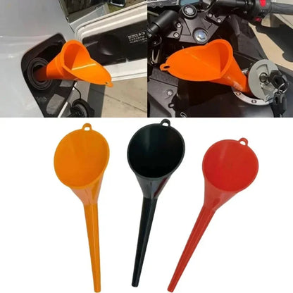 Car Long Stem Funnel Gasoline Oil Fuel Filling Tools Anti-splash Plastic Oil Funnel Motorcycle Refueling Tools Auto Accessor…