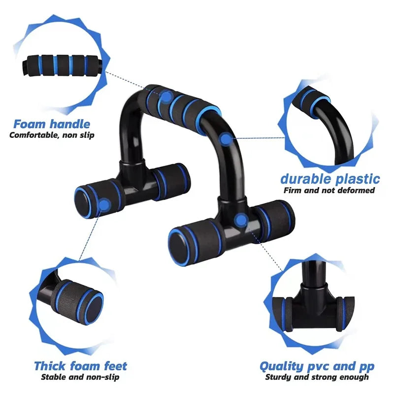 1pair U-shaped Push-up Rack Fitness Equipment Hand Sponge Grip Muscle Training Push Up Bar Chest Home Gym Body Building - im…