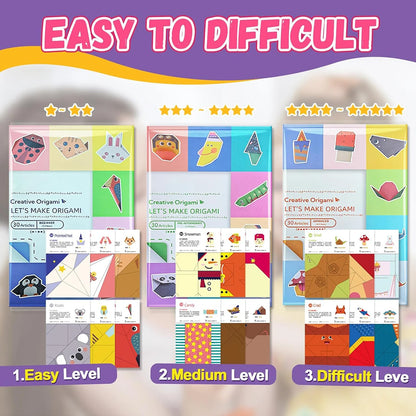Origami Kit 30/96 Sheets Origami Paper Craft Guiding Book DIY Art Craft Projects Supplies for Beginners Children Kids Boys G…