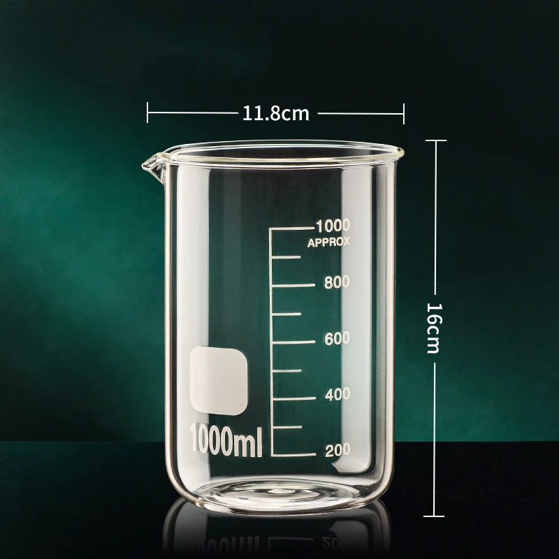 50/100/150/250/500/1000ml High Borosilicate Glass Measuring Cup Clear Scale Cup Laboratory Beaker Kitchen Baking Measuring C…