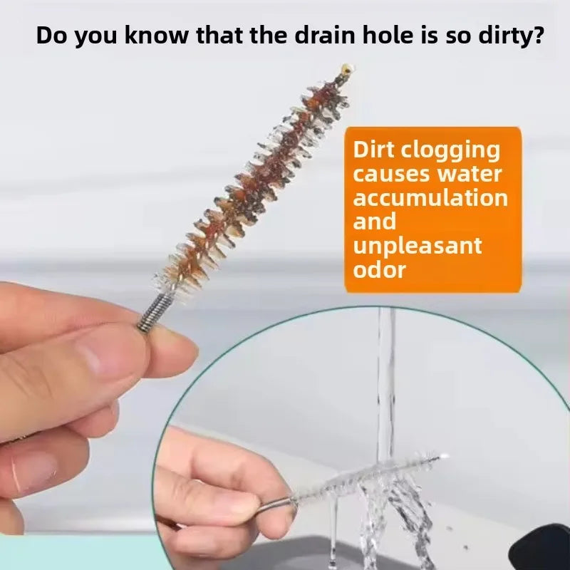 Refrigerator Drain Dredge Brush Water Dredging Tool Water Tube Cleaning Coil Cleaning Set Long Flexible Refrigerator Scrub B…