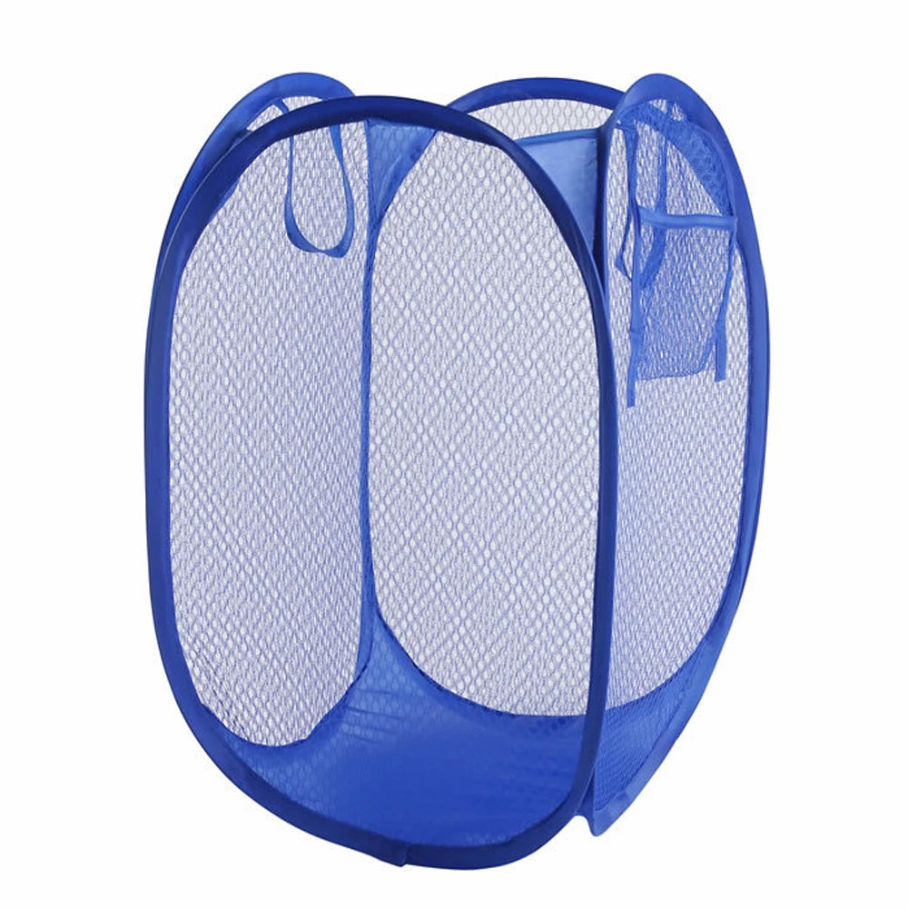 Folding Dirty Laundry Sorting Basket Washing Frame Bathroom Cloth Mesh Storage Bag Frame Bucket Laundry Organizers Storage P…
