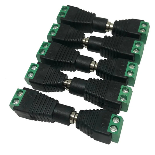 5pairs DC 12V Female And Male Connectors 5.5x2.1mm Power Plug Adapter Jacks Sockets For Signal Color LED Strip Light CCTV Ca…