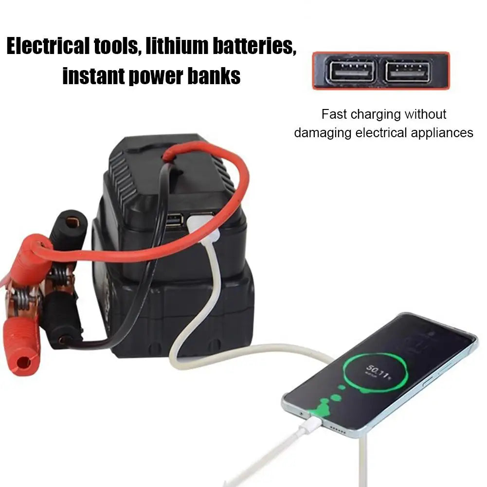 Car Lithium Battery Converter Charger Clip Auto Igniter Jump Starter For Makita Booster Cable Adapter Emergency Power DIY To…