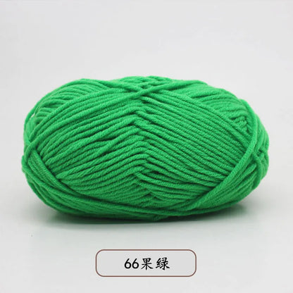 40-50g/Set 4ply Milk Cotton(80%) Knitting Yarn Needlework Dyed Lanas For Crochet Craft Sweater Hat Dolls At Low Price - imag…