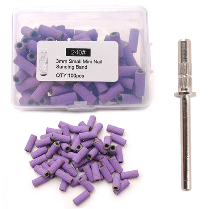100pcs 3.1mm Mini Sanding Bands Kits Nail Drill Bits Mandrel Sets Electric Manicure Accessories Tool Dead Skin Remover - ima…