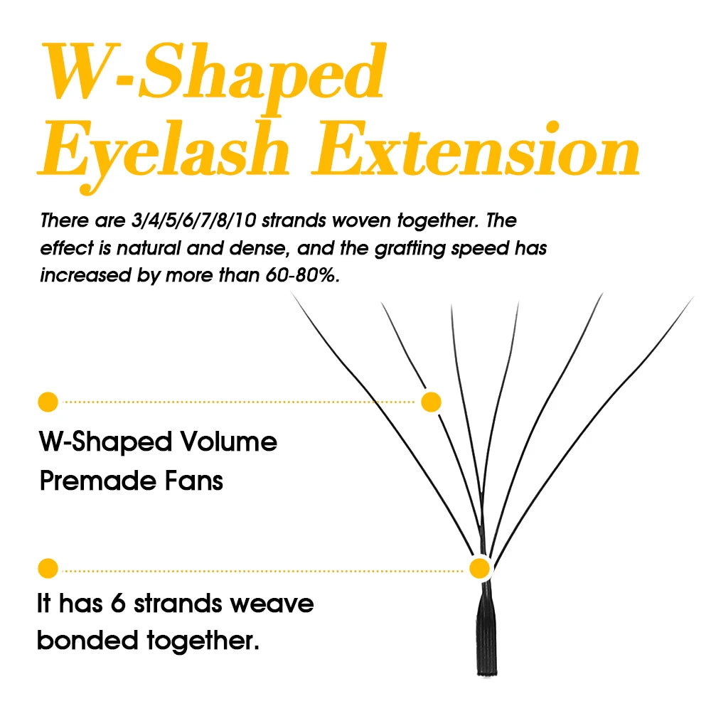 MASSCAKU 3D 4D 5D 6D 7D 8D 10D W Shaped Eyelash Natural Soft Lightweight Individual W Style Premade Fans Eyelashes Extension…