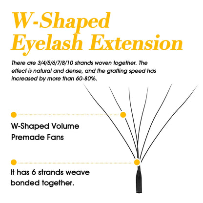 MASSCAKU 3D 4D 5D 6D 7D 8D 10D W Shaped Eyelash Natural Soft Lightweight Individual W Style Premade Fans Eyelashes Extension…