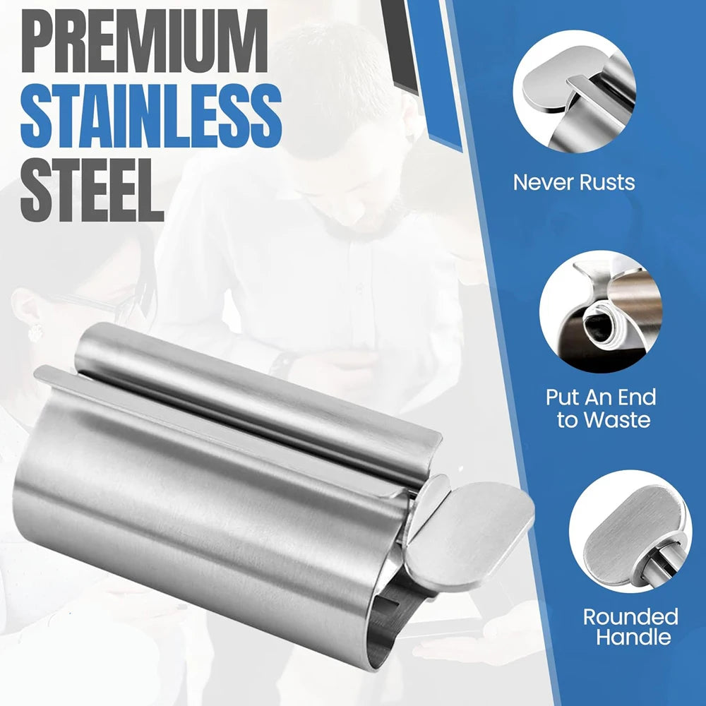 Bathroom Accessories Toothpaste Squeezer Tube Roller Stainless Steel Wringer Roller Rotate Dispenser for Ointments Cosmetics…