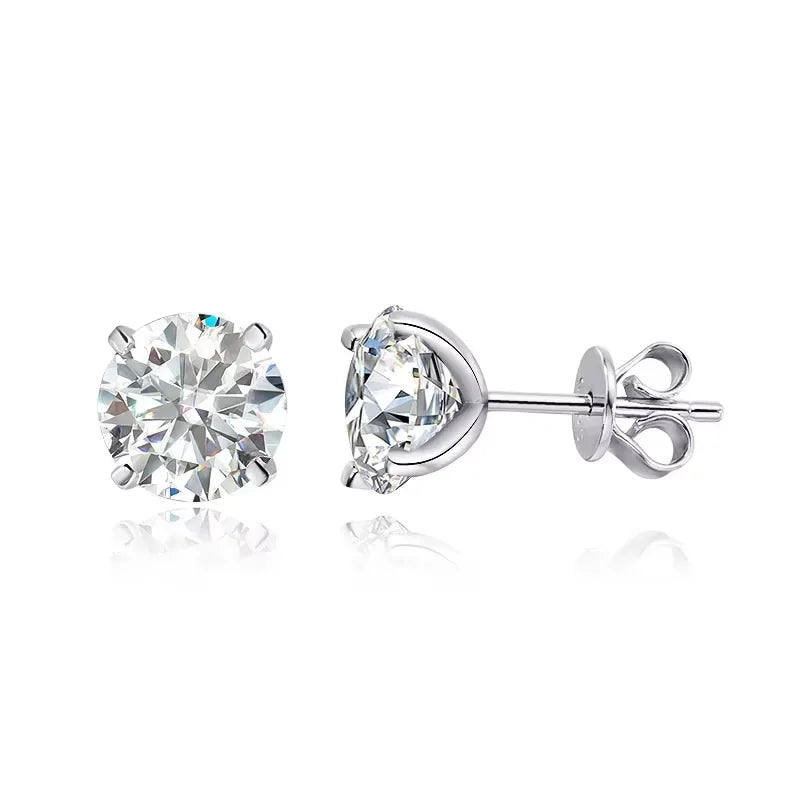 Smyoue 0.2-3CT Rose Gold Color Moissanite Stud Earrings for Women Sparkling Classic Wedding Lab Diamond Earring Pure 925 Sil…