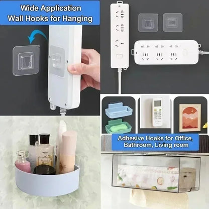 Double-Sided Self Adhesive Wall Hooks Strong Sticky Transparent Traceless Kitchen Bedroom Wall Hook Storage Holders Wholesal…