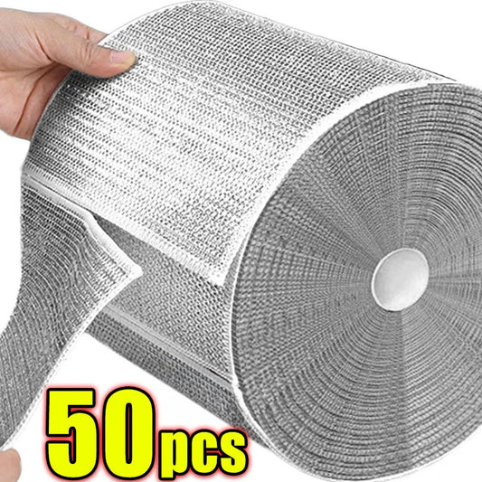 Wholesale Metal Steel Wire Rags Cloth Home Kitchen Pot Pan Dishwashing Double-sided Dishcloth Cleaning Cloths Towel Scrubber…