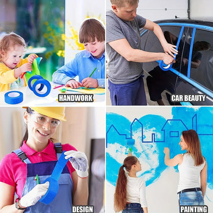 Blue Painters Tape, 1/2 inch,3/4 inch,1 inch,2 inch, Multi Size Painting Masking Tape, Clean Release Paper Tape for Home - i…