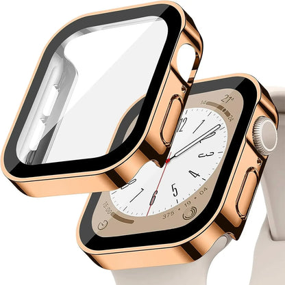 Tempered Glass+Cover For Apple Watch 11 10 9 8 7 46mm 42mm PC Bumper Screen Protector Case iWatch Series 7 6 5 4 SE3 44 40 4…