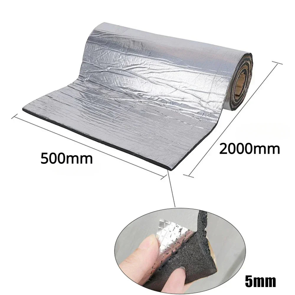 5/10mm Car Soundproof Mat Proofing Deadener Heat Noise Insulation Deadening Mat Hood Closed Cell Foam Accessories Multiple S…