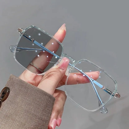 Photochromic Anti Radiation Glasses Metal Eyeglass For Woman Men - image 3