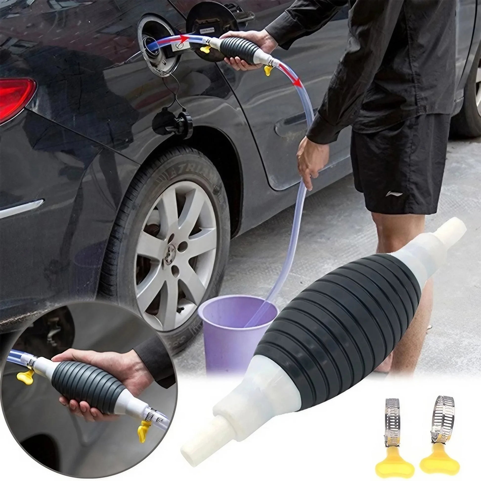 Car Fuel Gas Hand Primer Manual Pump Fuel Line Pump Fuel Pumps Car Tool Transfer Primer - image 5