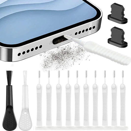 Mobile Phone Charging Port Dust Plug Removal Cleaner Kit for iPhone 15 14 13 Pro Max Computer Keyboard Dustproof Cleaning Br…