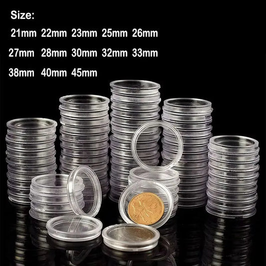 10/25pc 21-45mm Pellucid Plastic COINNING Capsules Collecting Box Case for COINNING Storage Capsules COINNING Holder
