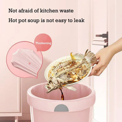 50/100/200PCS Thickening Drawstring Garbage Bags Large Capacity Handheld Trash Bag for Kitchen Household Disposable Waste Ba…
