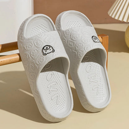Summer Fashion Men's Slippers Printting Little Bear Sandals Indoor Bathroom Non-slip Soft Women Dormitory Casual Shoes Coupl…