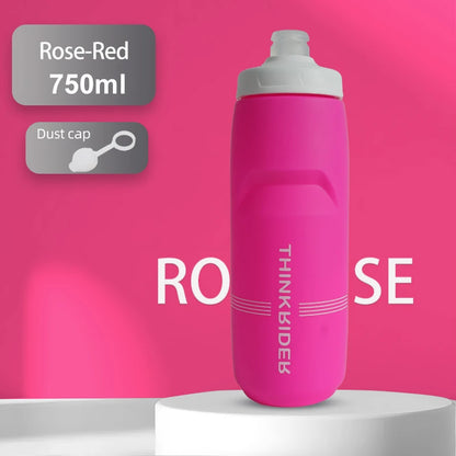 ThinkRider 620ml/750ml Bicycle Bottle MTB Road Bike Water Bottle Outdoor Sports Plastic Portable Large Capacity Drink Cyclin…