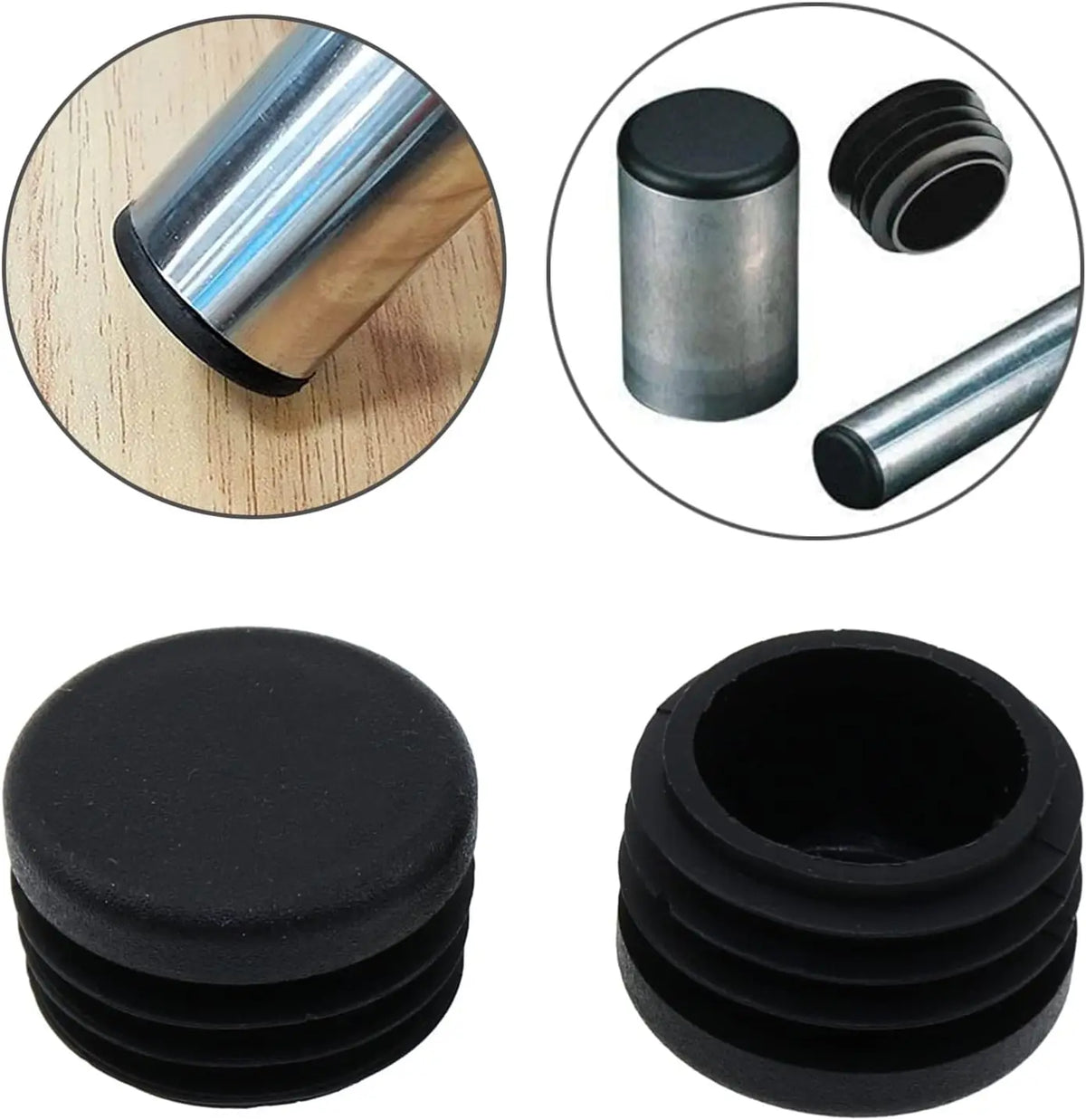 8 PCS Black Round Plastic Blanking End Cap Tube Pipe Inserts Plug Bung Insert Stopper For Chair Leg Pipe tapon tubo - image 5