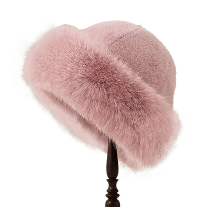 Thicken Plush Warm Fur Hat for women Fluffy Beanie winter Warm Thick Hat Mongolian Caps for Cold Weather Snow Caps - image 8