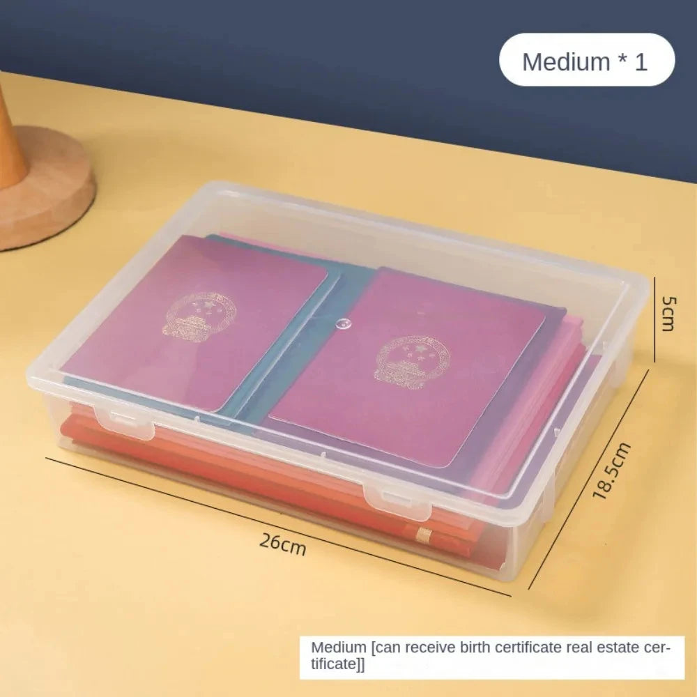 Plastic Document Organizer Organized Clear Square Shape Storage Box A4 Organizing Box - image 6